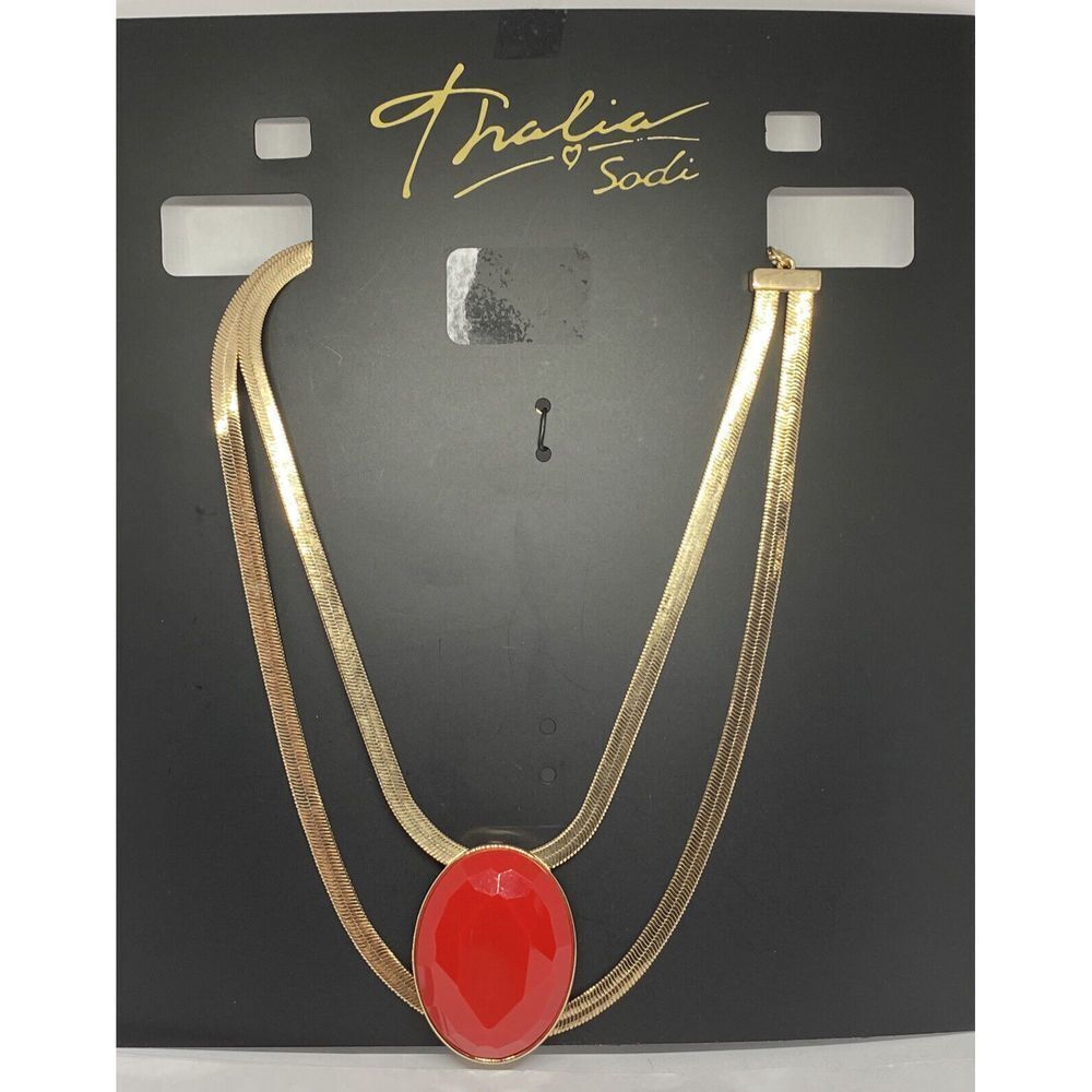 Thalia Sodi Gold-Tone Large Stone Double Strand Statement Necklace Msrp44 Cp627 15$